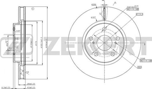 Zekkert BS-5627 - Тормозной диск autodnr.net