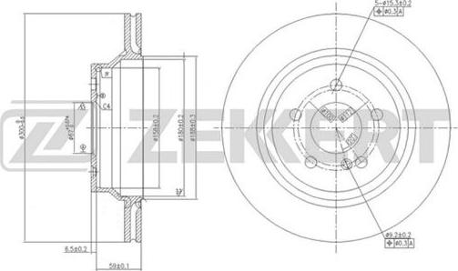 Zekkert BS-5633 - Тормозной диск avtokuzovplus.com.ua