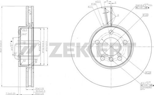 Zekkert BS-5634 - Тормозной диск avtokuzovplus.com.ua