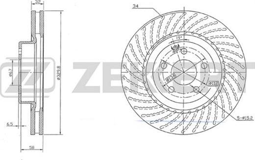 Zekkert BS-5635 - Тормозной диск avtokuzovplus.com.ua