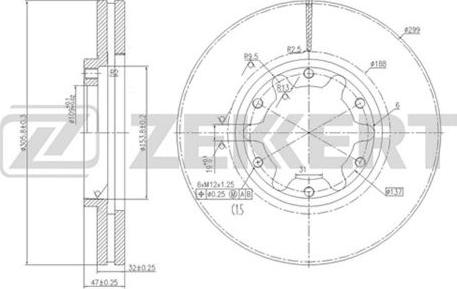 Zekkert BS-5643 - Тормозной диск avtokuzovplus.com.ua