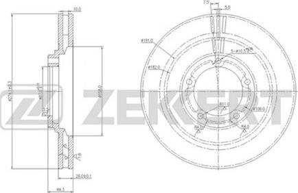 Zekkert BS-5645 - Тормозной диск avtokuzovplus.com.ua