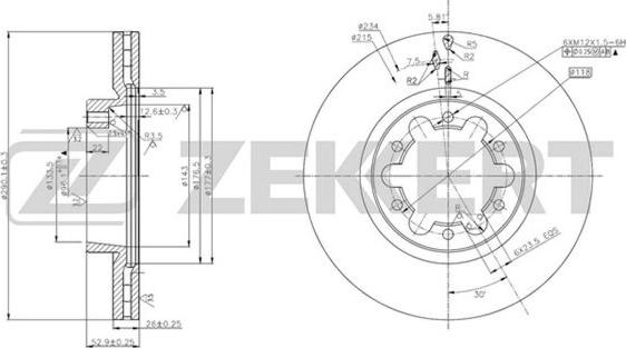 Zekkert BS-5653 - Тормозной диск avtokuzovplus.com.ua