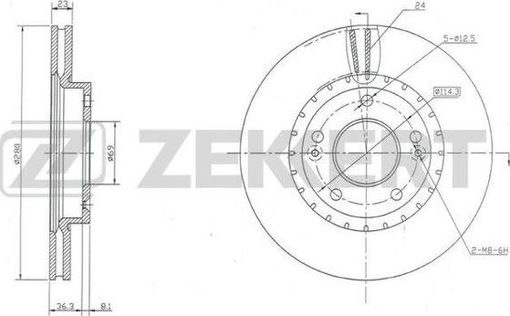 Zekkert BS-5657 - Гальмівний диск autocars.com.ua