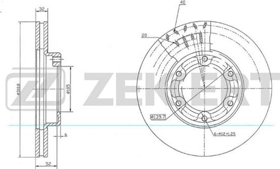 Zekkert BS-5658 - Гальмівний диск autocars.com.ua