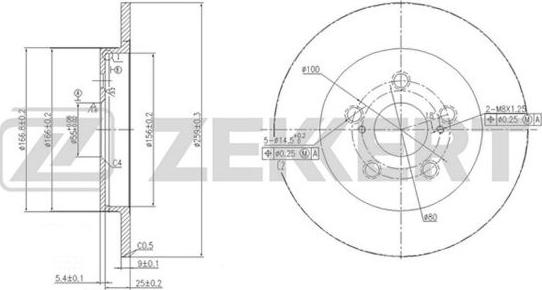 Zekkert BS-5665 - Тормозной диск avtokuzovplus.com.ua