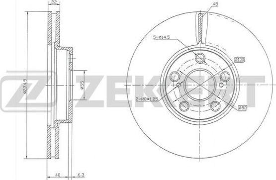 Zekkert BS-5670 - Тормозной диск avtokuzovplus.com.ua