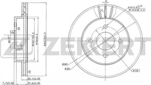 Zekkert BS-5672 - Тормозной диск avtokuzovplus.com.ua