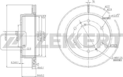 Zekkert BS-5673 - Тормозной диск avtokuzovplus.com.ua