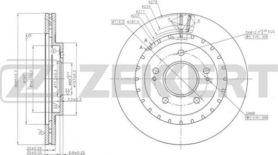 Zekkert BS-5674 - Гальмівний диск autocars.com.ua