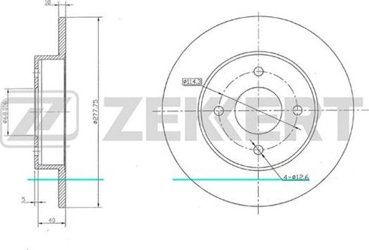 Zekkert BS-5675 - Гальмівний диск autocars.com.ua