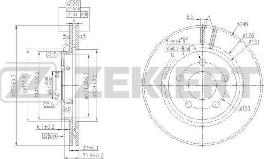 Zekkert BS-5681 - Гальмівний диск autocars.com.ua