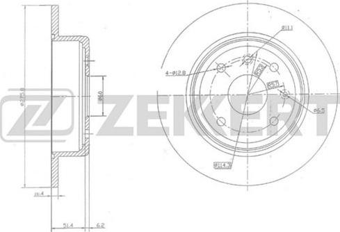 Zekkert BS-5684 - Тормозной диск avtokuzovplus.com.ua