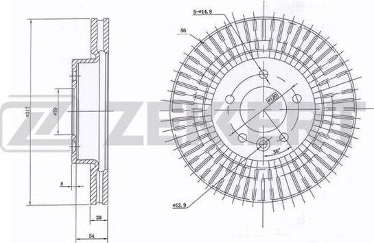 Zekkert BS-5688 - Тормозной диск avtokuzovplus.com.ua