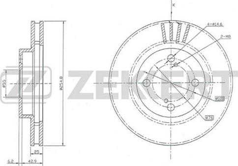 Zekkert BS-5692 - Тормозной диск avtokuzovplus.com.ua