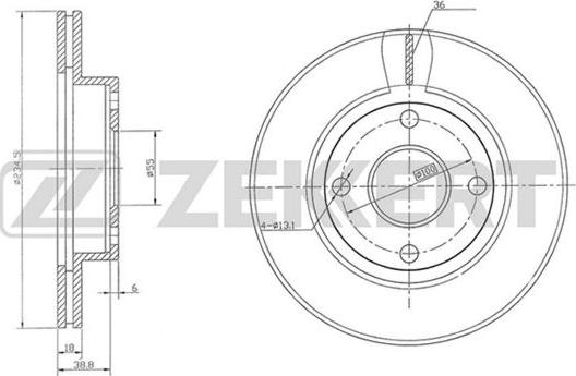 Zekkert BS-5705 - Гальмівний диск autocars.com.ua