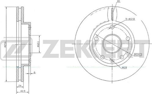 Zekkert BS-5707 - Тормозной диск avtokuzovplus.com.ua