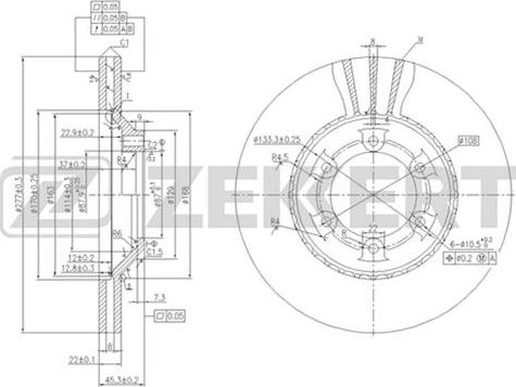 Zekkert BS-5711 - Тормозной диск avtokuzovplus.com.ua