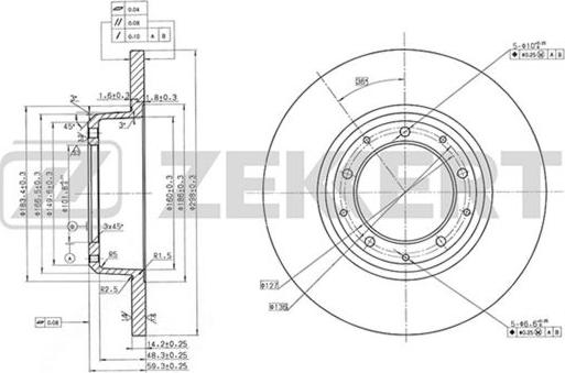 Zekkert BS-5713 - Тормозной диск avtokuzovplus.com.ua