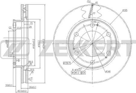 Zekkert BS-5720 - Тормозной диск avtokuzovplus.com.ua