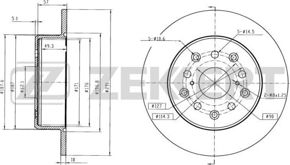 Zekkert BS-5731 - Тормозной диск avtokuzovplus.com.ua