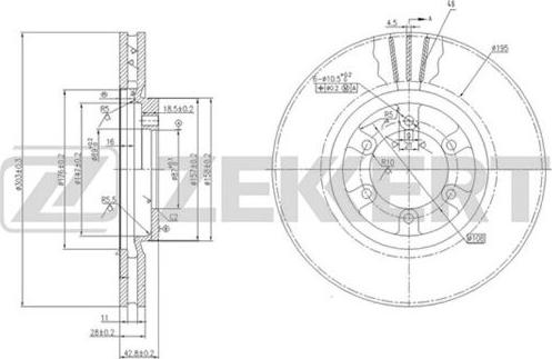 Zekkert BS-5732 - Тормозной диск avtokuzovplus.com.ua