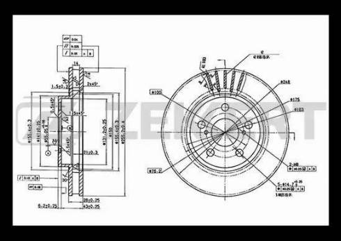 Zekkert BS-5740 - Тормозной диск avtokuzovplus.com.ua