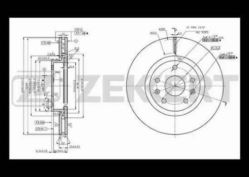 Zekkert BS-5744 - Тормозной диск avtokuzovplus.com.ua