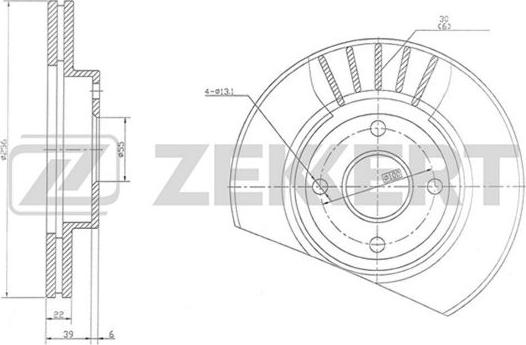 Zekkert BS-5749 - Тормозной диск avtokuzovplus.com.ua