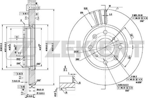 Zekkert BS-5752 - Гальмівний диск autocars.com.ua