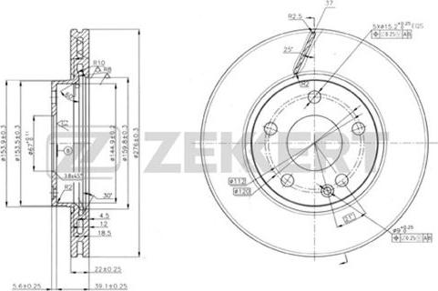 Zekkert BS-5773 - Гальмівний диск autocars.com.ua