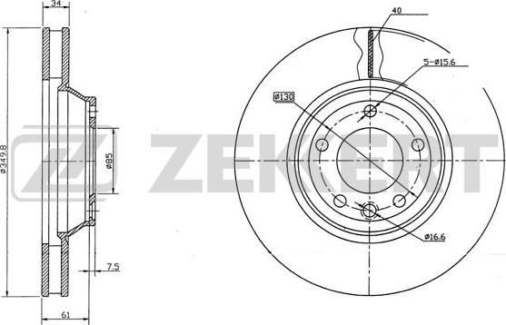 Zekkert BS-5793 - Гальмівний диск autocars.com.ua