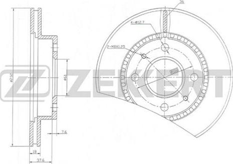 Zekkert BS-5799 - Гальмівний диск autocars.com.ua