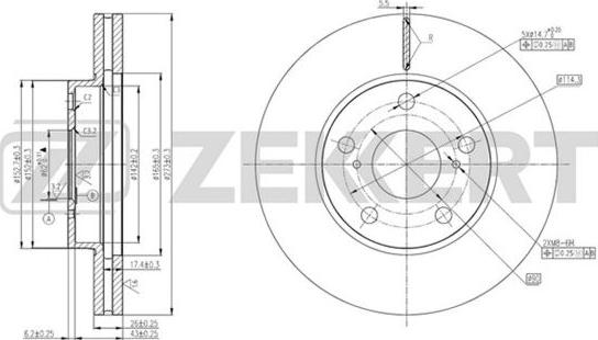 Zekkert BS-5801 - Тормозной диск avtokuzovplus.com.ua