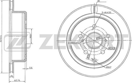 Zekkert BS-5803 - Гальмівний диск autocars.com.ua