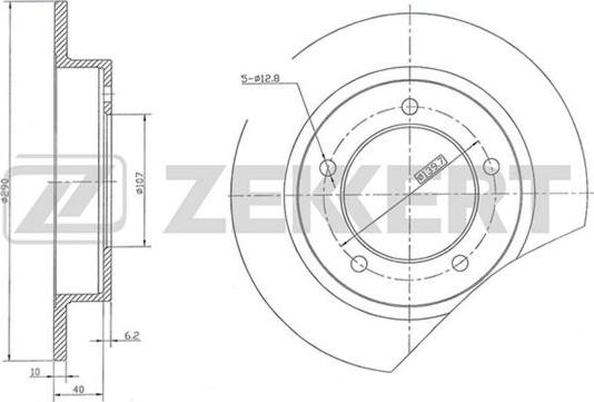 Zekkert BS-5813 - Тормозной диск avtokuzovplus.com.ua