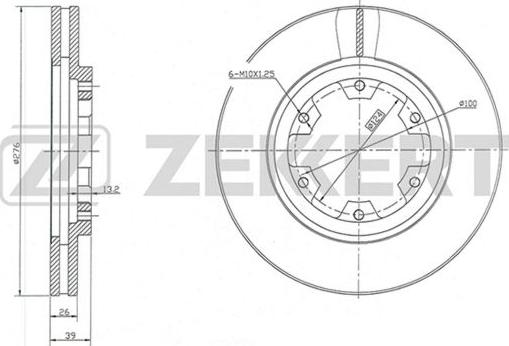 Zekkert BS-5815 - Тормозной диск avtokuzovplus.com.ua