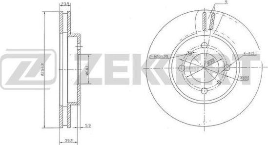 Zekkert BS-5817 - Тормозной диск avtokuzovplus.com.ua