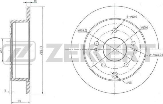 Zekkert BS-5825 - Тормозной диск avtokuzovplus.com.ua