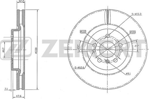 Zekkert BS-5838 - Тормозной диск avtokuzovplus.com.ua