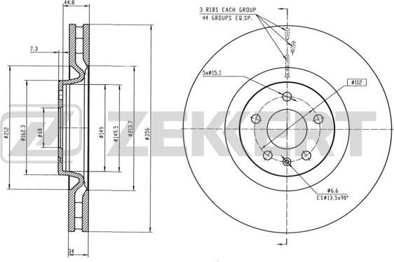 Zekkert BS-5843 - Тормозной диск autodnr.net