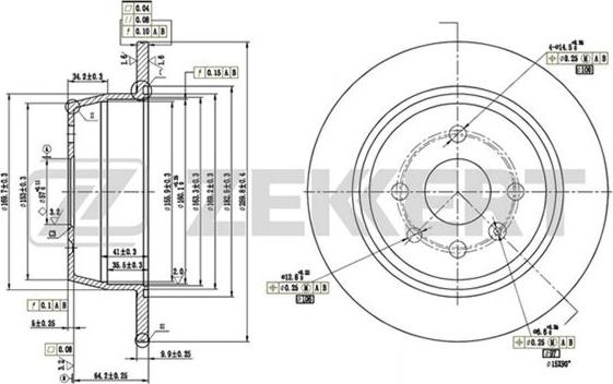 Zekkert BS-5847 - Тормозной диск avtokuzovplus.com.ua