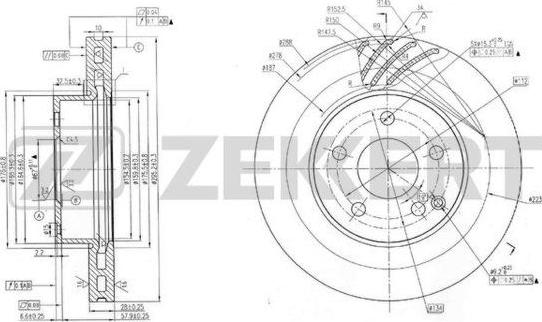 Zekkert BS-5853 - Тормозной диск avtokuzovplus.com.ua