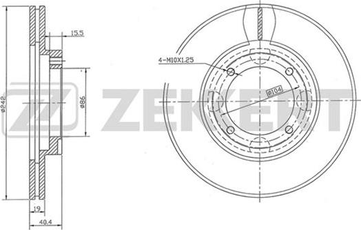 Zekkert BS-5856 - Диск торм. перед. Hyundai Accent 94- autodnr.net