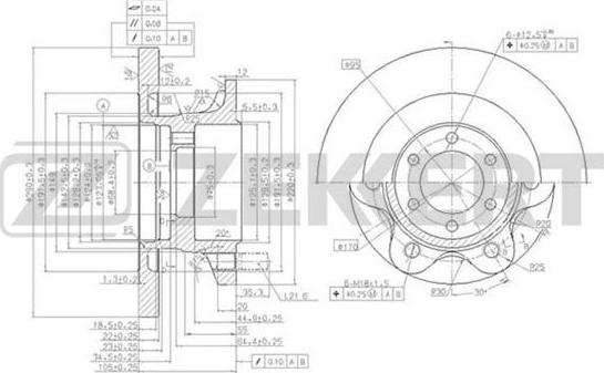 Zekkert BS-5861 - Тормозной диск avtokuzovplus.com.ua