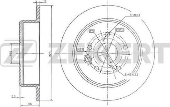 Zekkert BS-5871 - Тормозной диск autodnr.net