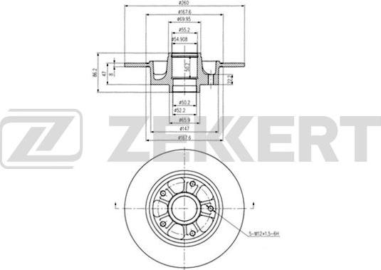 Zekkert BS-5877BZ - Тормозной диск avtokuzovplus.com.ua