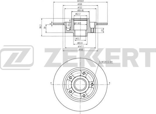 Zekkert BS-5878BZ - Тормозной диск avtokuzovplus.com.ua