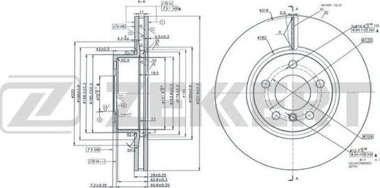 Zekkert BS-5880 - Тормозной диск avtokuzovplus.com.ua