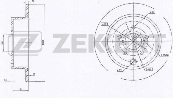 Zekkert BS-5887 - Тормозной диск avtokuzovplus.com.ua